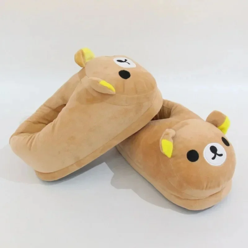 Rilakkuma Slippers Y2K Kawaii Cartoon Anime Japan All Inclusive PE Frosth Plush Indoor Home Flat Anti Slip Couple Slippers New