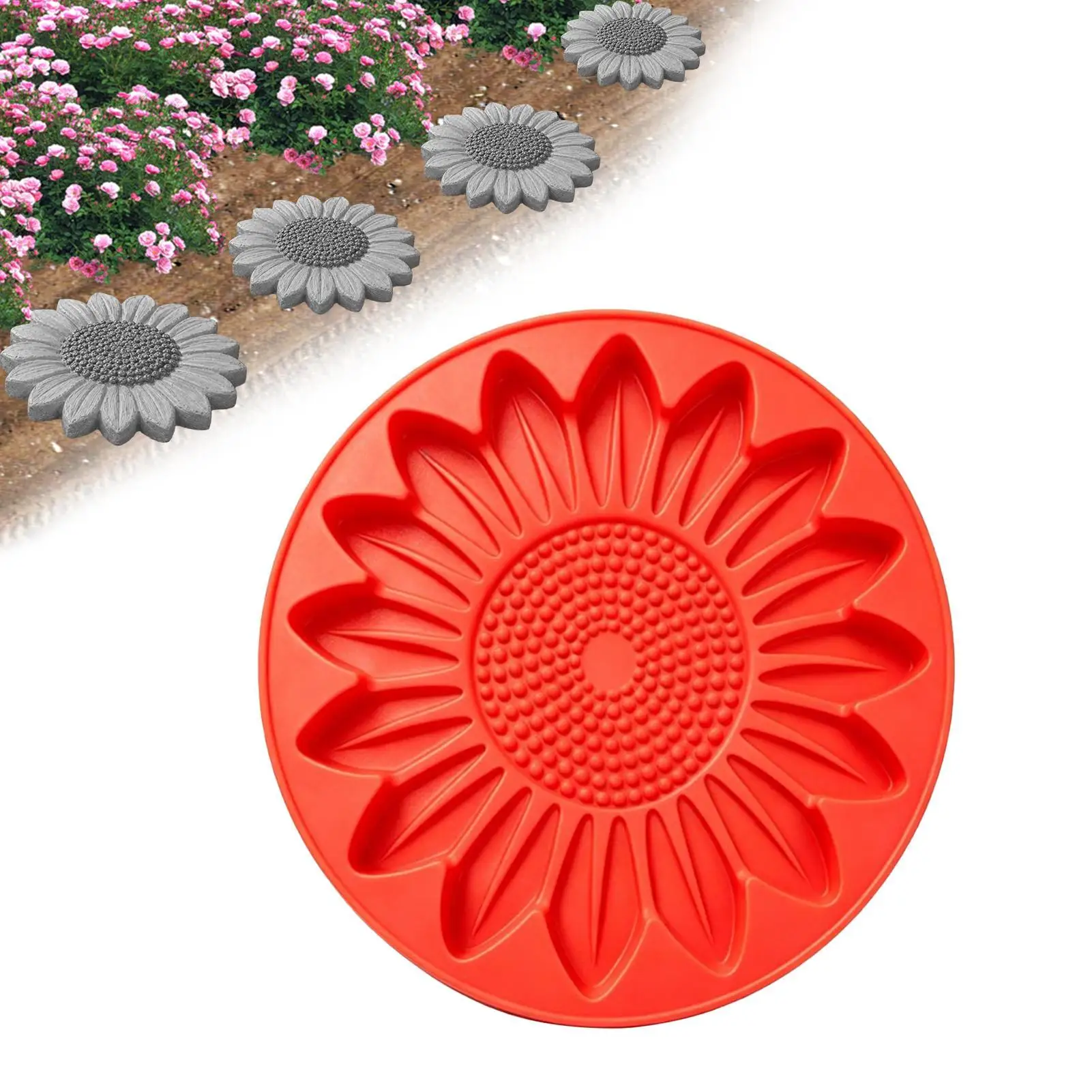 Step Park Imitation Stone Road Stone Patterned Wall Embossing Concrete Imitation Wood Mold Sunflower Stepping Stone Mold
