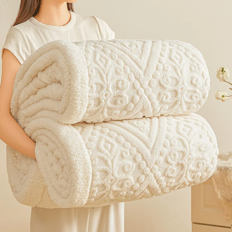 Ultra Soft Double Layer Fleece Blanket for Bed Thickened Cozy Velvet Warmth Blanket Autumn Winter Plush Blankets for Sofa Nap