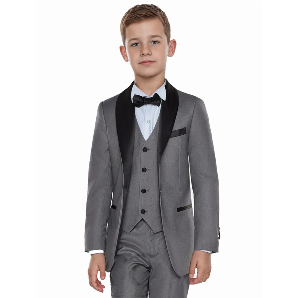 

Classic Boys Tuxedo Shawl Lapel One Button 3 Pieces Blazer Vest And Pants Evening Dress Performance Ceremony Elegant Wedding