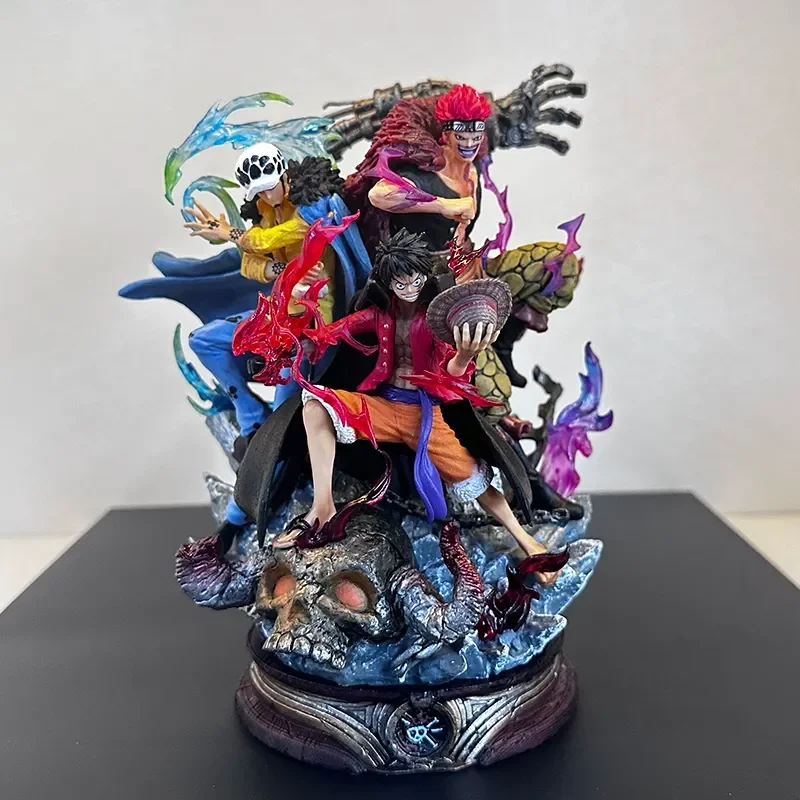 

One Piece Lx Three Captain'S Handmade 20cm Supernova Ghost Island Battle Luffy Kidro Navigation One Piece Statue Model Ornament