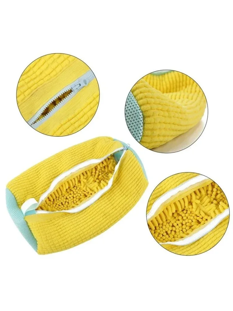 1/2PCS Torba na buty do prania Bawełniane puszyste włókna do prania Łatwe usuwanie brudu Worki do prania Antydeformacyjne buty Organizer ubrań — 2