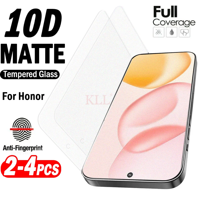 

2-4Pcs Anti-Fingerprint Matte Tempered Glass for Honor 400 Pro 300 200 Smart 70 Lite 90 GT 50 SE Frosted Screen Protector
