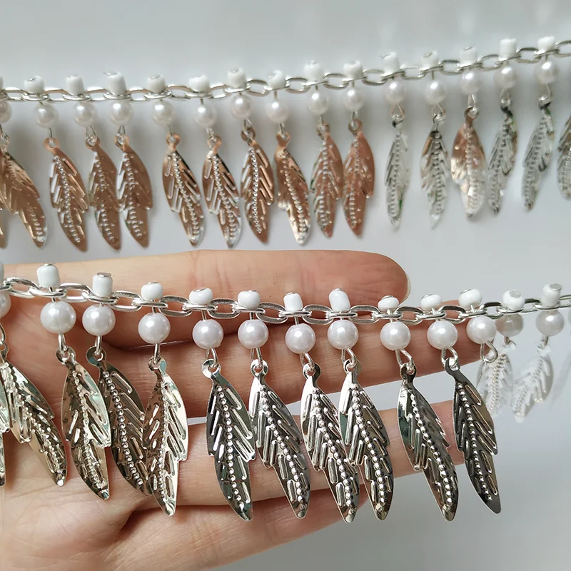 91cm Handmade Shiny Silver Leaf Lace Trim Waist Chain 4.5cm Wide Belly Dance Stage Costume Accessory Ethnic Decorative