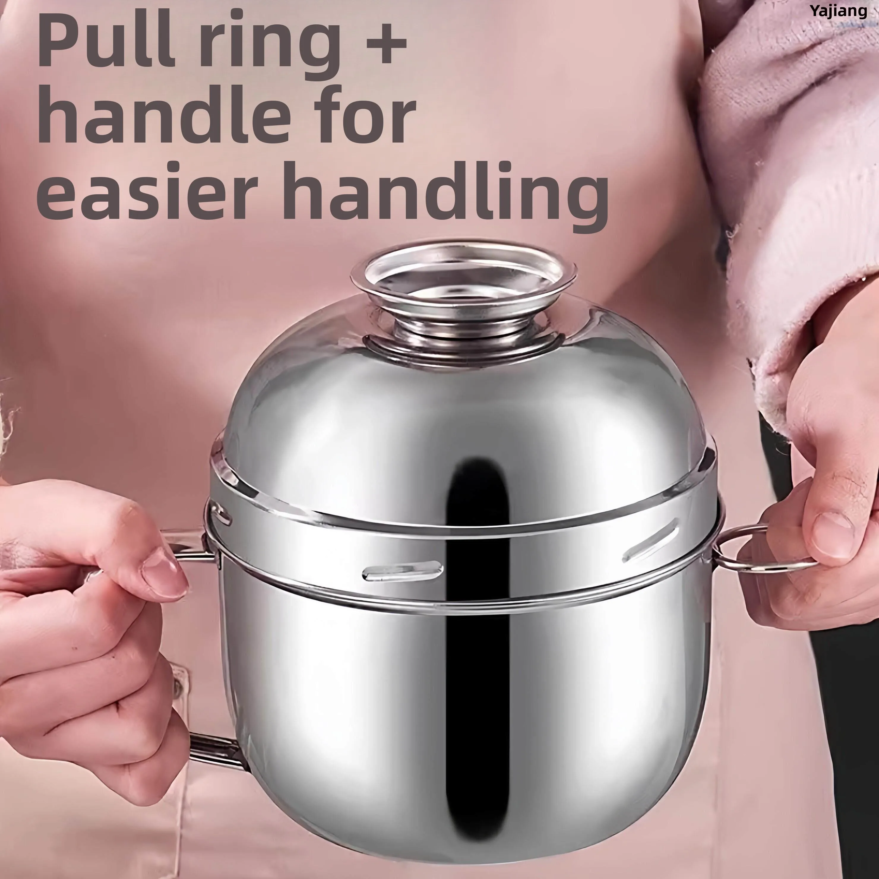 

Thickened 304 Stainless Steel Fast Food Cup with Lid Tightening Lunch Box Double Layer Dish Grid Instant Noodles Bowl Student...