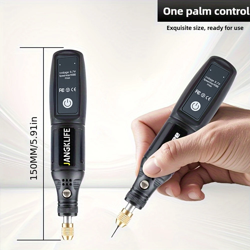 JANGKLIFE USB مجموعة أدوات دوارة لاسلكية النجارة النقش القلم DIY للمجوهرات المعادن الزجاج مثقاب لاسلكي صغير #2