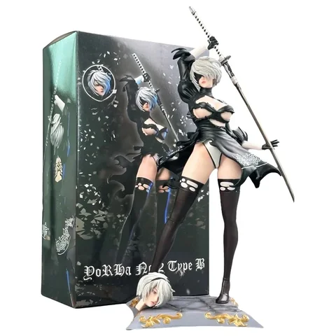 Hot Figure Yorha No. 2 Type B 2B 33cm Anime Girl PVC Action Figure Toy GK Game Statue Ornament Adult Collection Model Doll