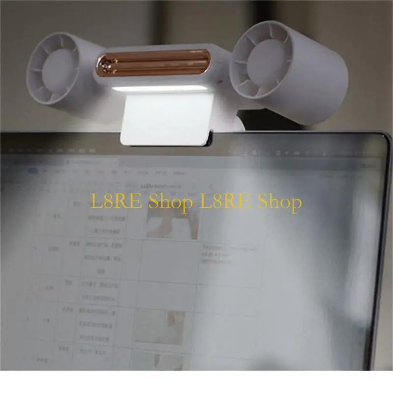 

L8RE Вентилятор с подвесным экраном Кондиционер Компьютерный зажим Вентилятор воздушного охлаждения со светодиодной подсветкой