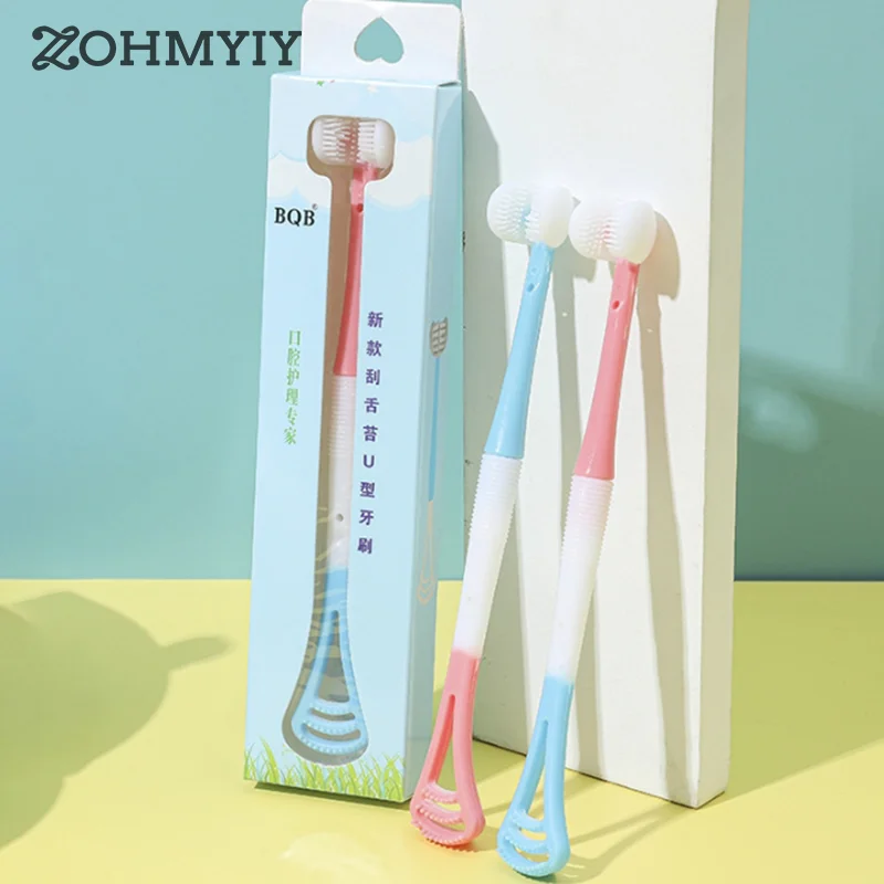 

Three Sided Toothbrush Multifunctional Tongue Coating Toothbrush Cleaning Tongue Scraper Toothbrush Soft Bristles Oral Care