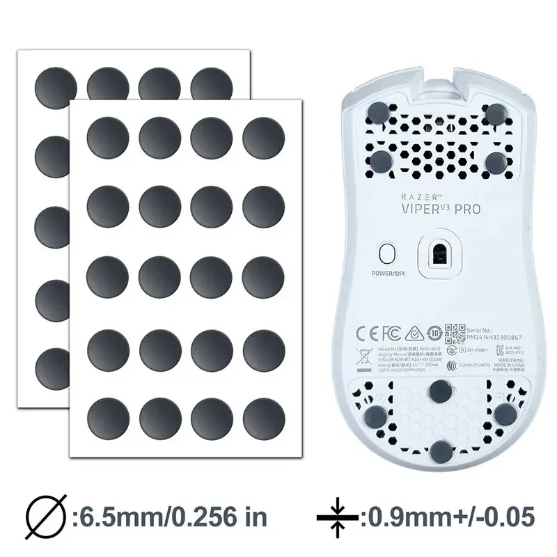 X-Raypad Obsidian PRO Air U-PE Universal D6.5mm Dot Mouse Skates – Durable. Quiet. Control