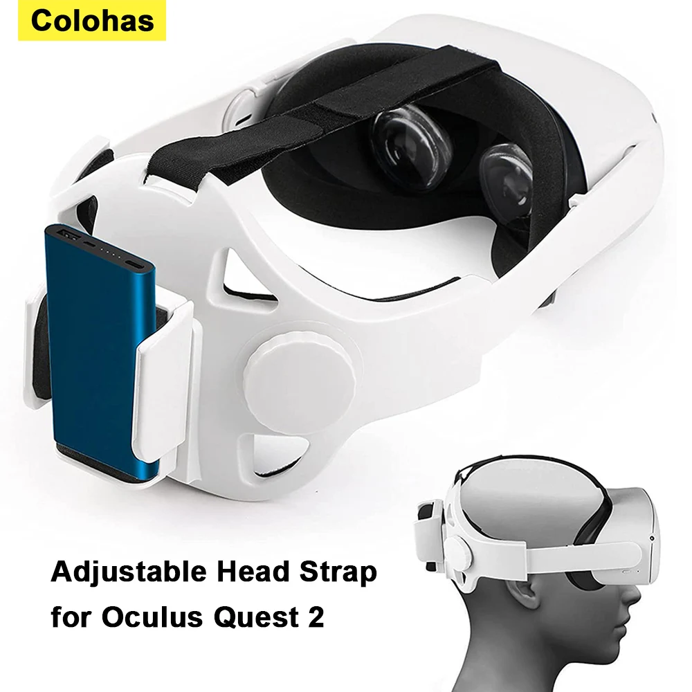 

Adjustable Head Strap For Oculus Quest 2 VR Accessories Halo Strap Power Bank Fixing Bracket Holder Headband
