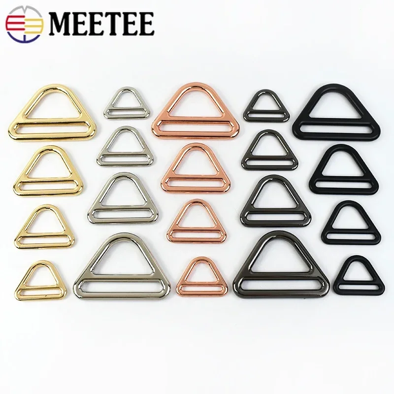 2/5Pcs 25-50mm Metal Triangle Ring Buckles Bag Adjust Clasp for Shoulder Strap Webbing Belt Connect Hook Hardware Accessories