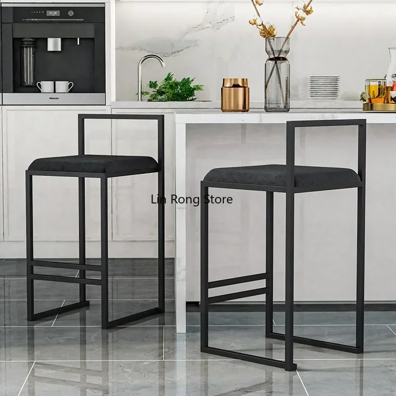 Bancos Para Bar Chair Modern Bar Stools Industrial Style Counter Stool Nordic Backrest Banquet Kitchen Silla De Bar Furniture