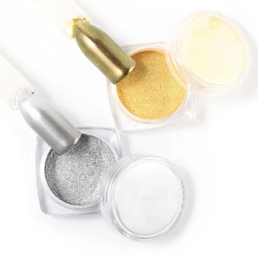 Champagne Gold Metal Mirror Powder Nail Gel Polish Rub Glitter Dust Shiny Silver Fine Chrome Pigment DIY Accessories Decor