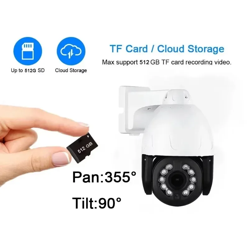 Telecamera PTZ da 12 MP Telecamera IP PoE di sicurezza Telecamera IP a colori impermeabile con traccia automatica CCTV Telecamera di rete di sicurezza Rilevamento veicoli IP66