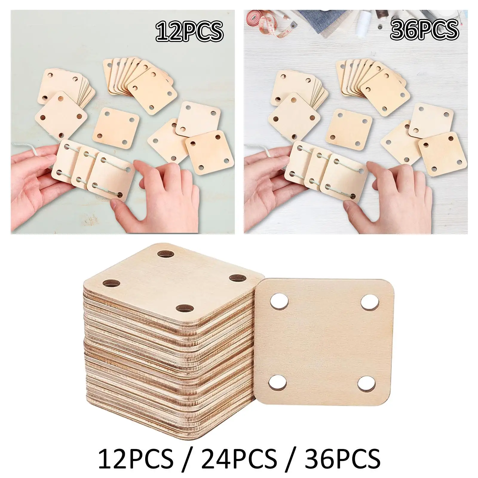 Weaving Cards 2x2 inch Wooden Loom Cards for Handcraft Tool Hats Tapestry