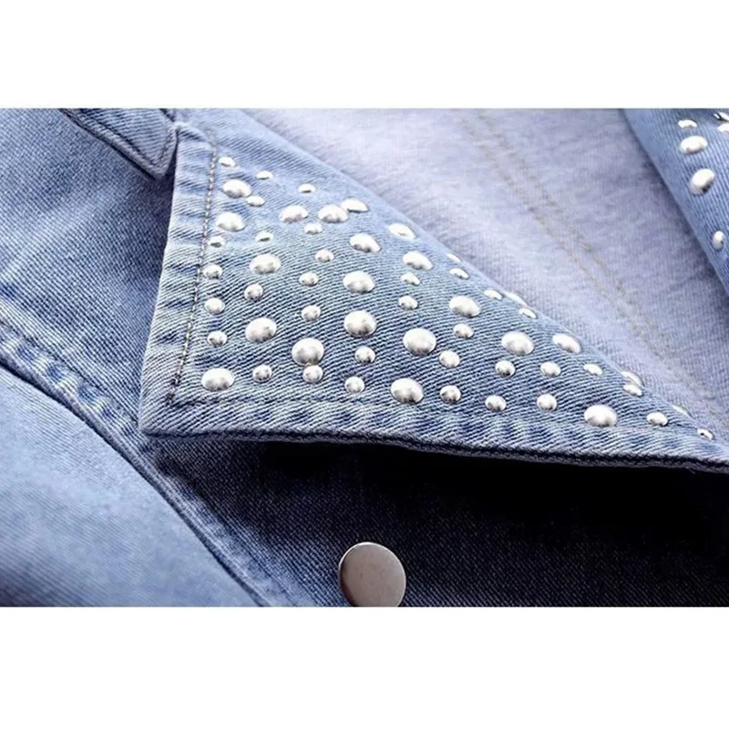 

Винтажный синий джинсовый жилет с заклепками и воротником-стойкой для женщин, укороченный, приталенный, в ковбойском стиле, летний, без рукавов, джинсовая куртка, женская верхняя одежда 2026