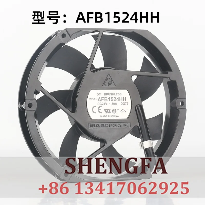 New Delta 5V 12V 48V 17225 17CM 172X150X25MM ultra-thin large air volume Force inverter AFB1524HH cooling fan DC 24V 1.30A