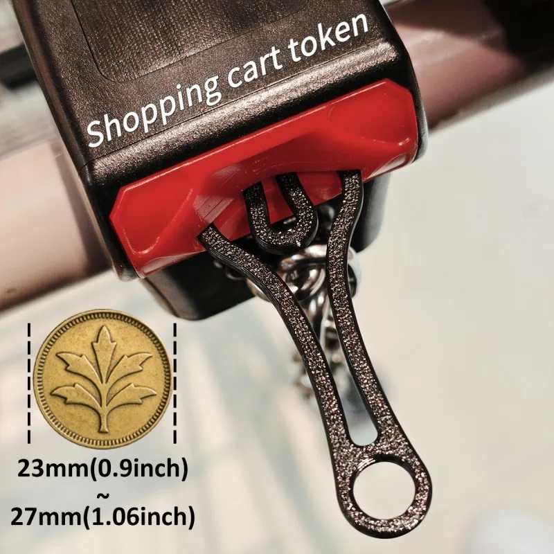 2Pcs Shopping Cart Release Tools, 3D Plastic Reusable Unlock Tokens with Portable Keychain
