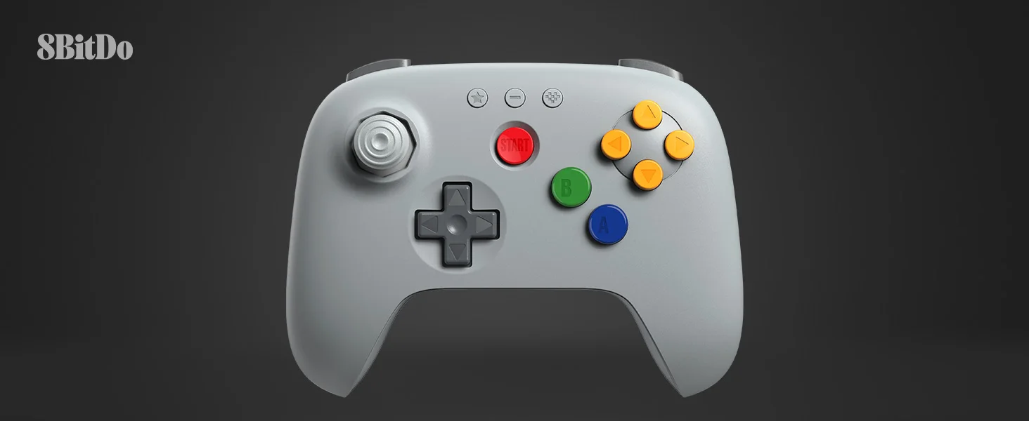 8BitDo Grauer N64 Bluetooth-Controller für Analogue 3D, Nintendo Switch, Switch 2, Gaming-Joystick-Gamepad für Windows und Android – Detail 12