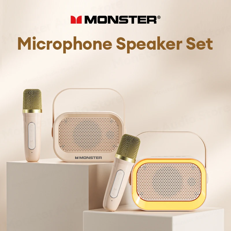 

Беспроводной динамик Monster GK600, набор микрофонов, Bluetooth, аудио, портативный ручной микрофон, семейное воспроизведение, KTV, многофункциональный громкоговоритель