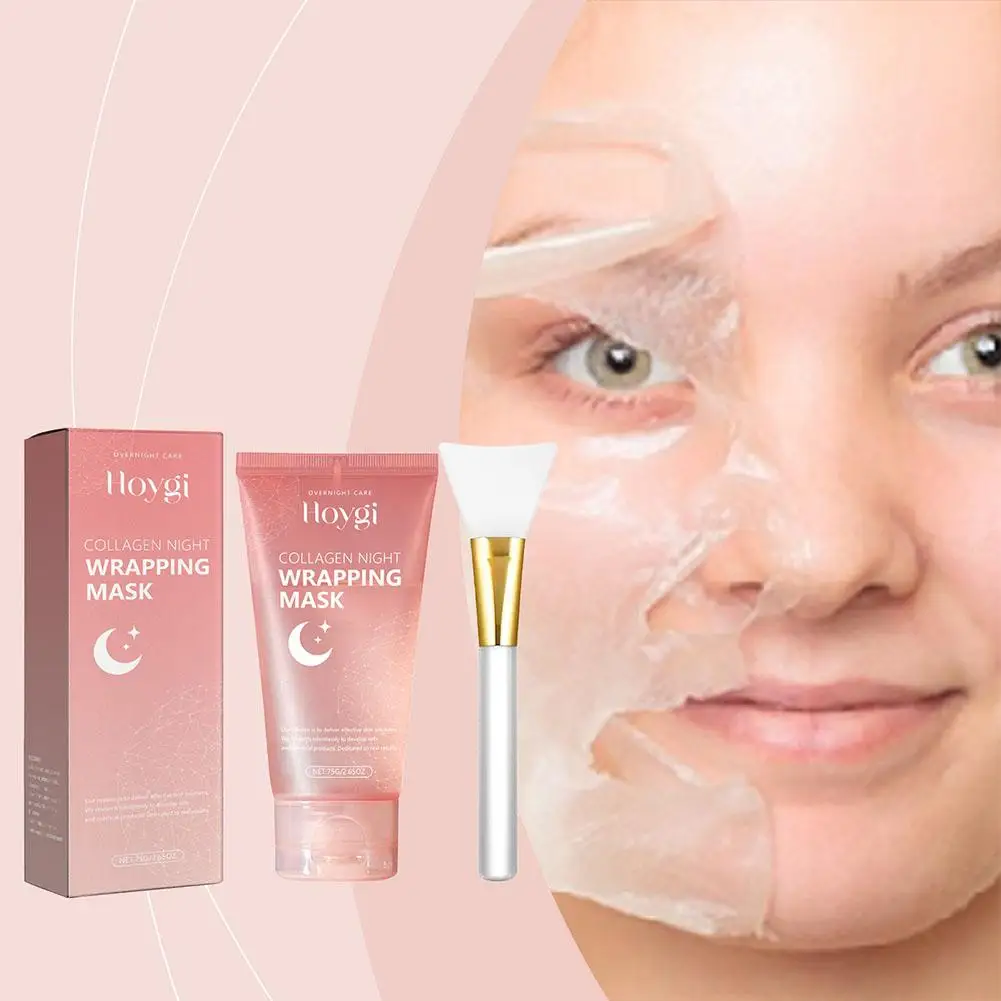 Colágeno reafirmante Peel-off 75ml barro de envoltura nocturna para el cuidado de la piel hidratado y elasticidad cuidado de la piel de colágeno 1 Uds G3u1