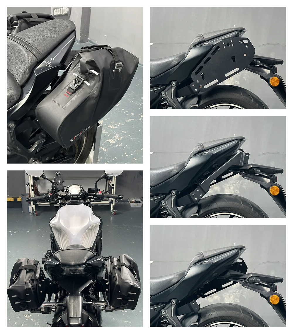 ケース Kawasaki Ninja 650 Z650 Semi Soft Pannier Side Saddlebags +