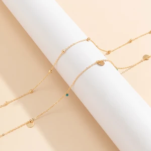 Primavera verano Nuevo boho minimalismo multicapa cuentas de cintura para mujeres lentejuelas geométricas cadena del vientre joyas de cadena de cuerpo sexy 10 mejores cinturones de la cintura de ventas - №2
