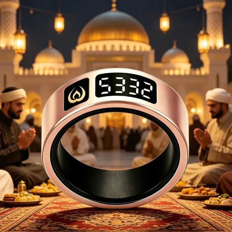 Digital Bluetooth-Compatible Rings Counter With LED Display Vibration Alerts For Fitness Tracking And Habits Monitoring 896C