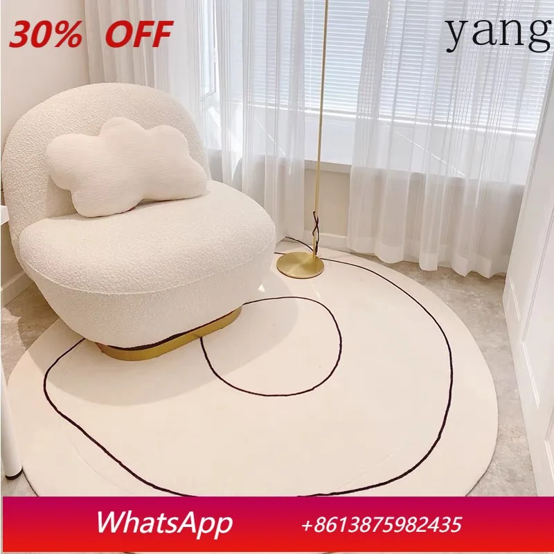 

LTT imitation cashmere round carpet living room simple light luxury sofa cushion bedroom room chair cushion