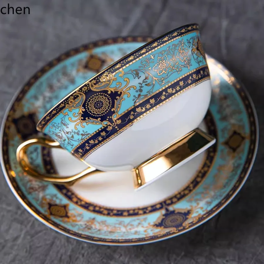 

HYS Bone Porcelain Coffee Cup and Sauce Set Ceramic Plate Afternoon Tea Cup Set