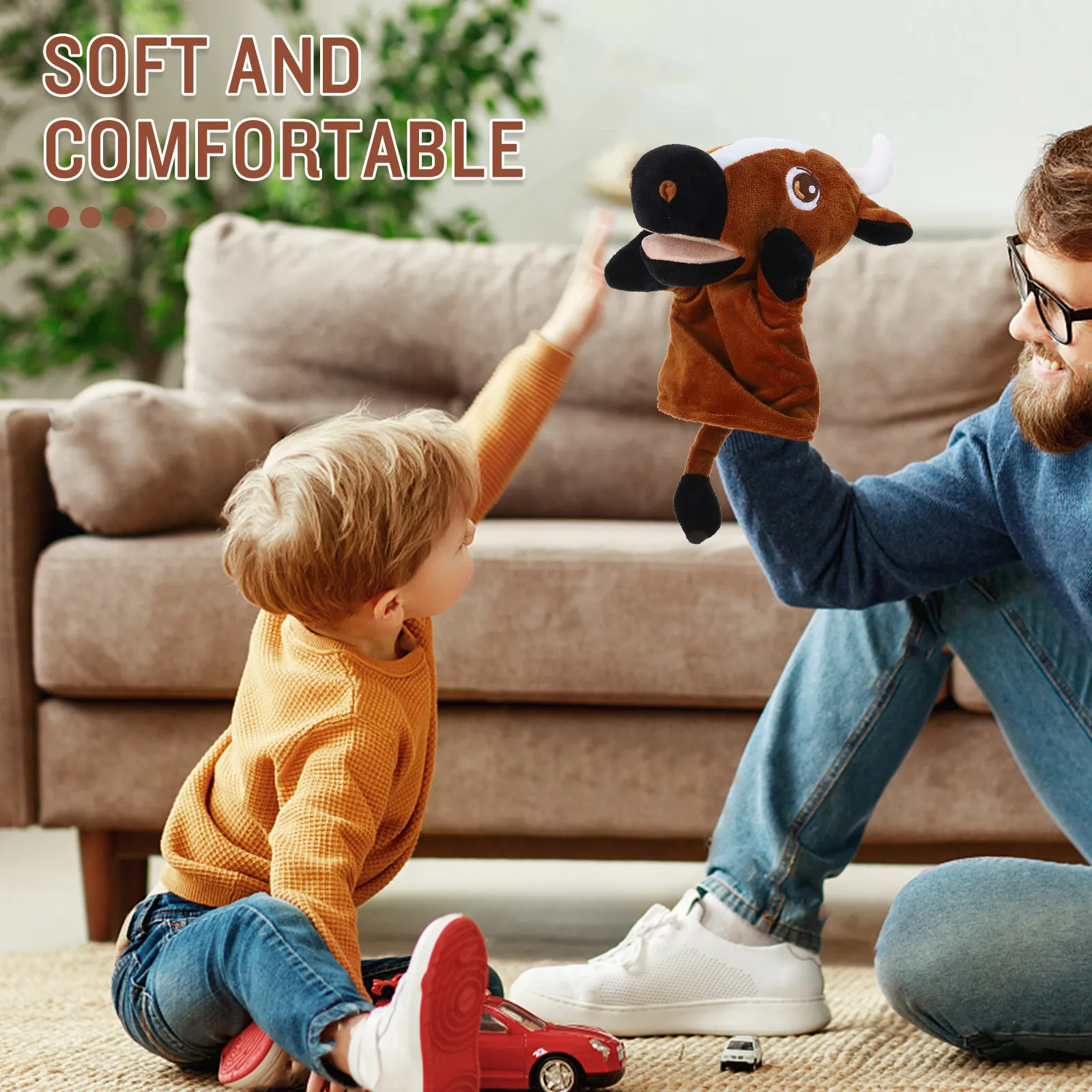 

Мягкая и удобная плюшевая кукла-бычок для рассказывания историй, интерактивных игр и обучения детей