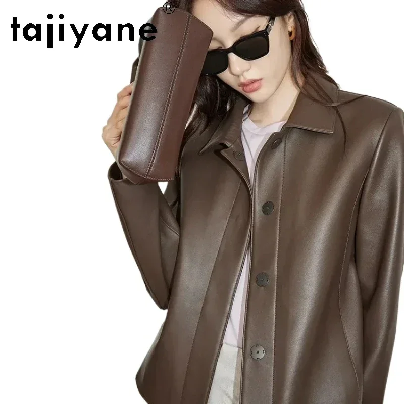 TAJIYANE Real Sheepskin Genuine Leather Jacket Women High Quality Short Leather Coat Autumn Winter Clothes 2025 куртка женская