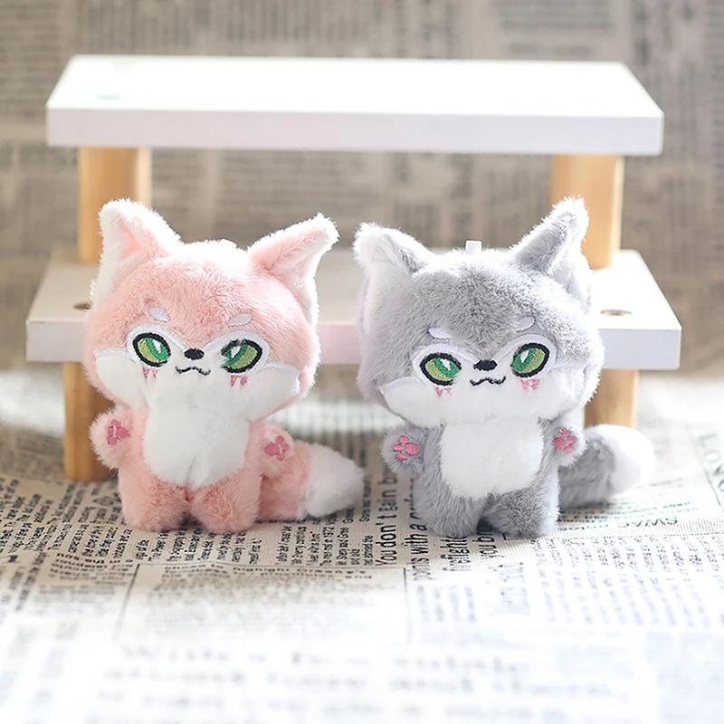 Cartoon Cute Soft Stuffed Animal Toys Little Fox Plush Dolls Keychain Bag Pendant Backpack Hanging Ornaments Kids Birthday Gifts