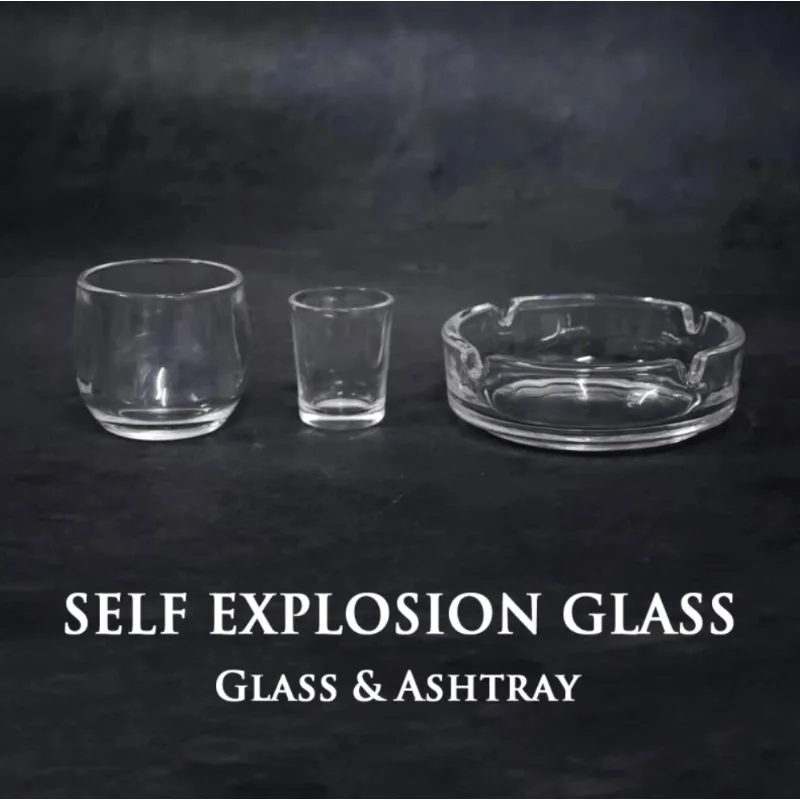 

Self Explosion Glass & Ashtray Stage Magic Tricks Illusions Mentalism Magic Props Professional Magician Magia Street Bar Games