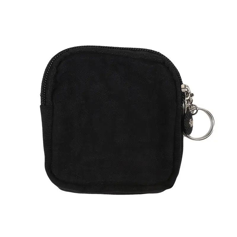 Mini monedero cuadrado, bolsa de almacenamiento con cremallera Simple, bolsillo para dinero, bolso para llaves de Color sólido, cartera bonita para hombres y mujeres, monedero, monedero