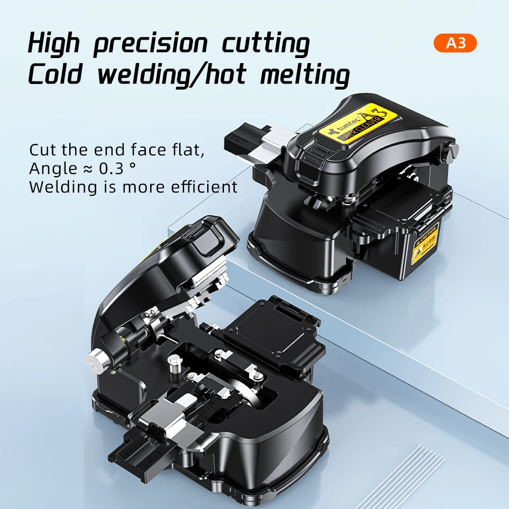 A3 Tumtec One-step knife Optical Fiber Cutter with Scrap Box Fiber Optic Cleaver Cutting Cold fusion, hot melting