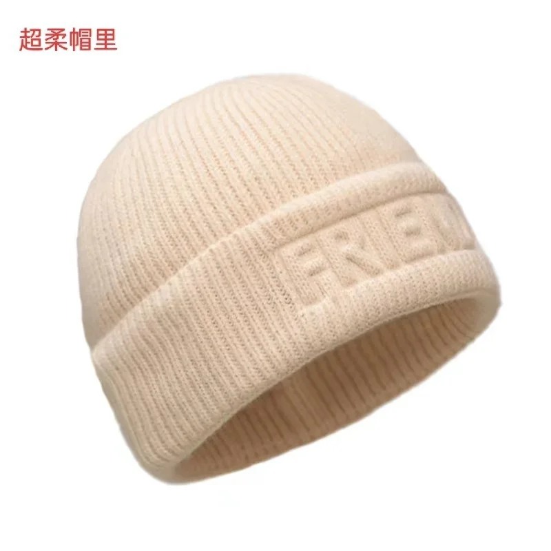 

New Hat Stocking Watch Cap Hugger Toque Head Men Winter Embossed Knitted Hat style Versatile Winter Men Warm Inspection B8M52