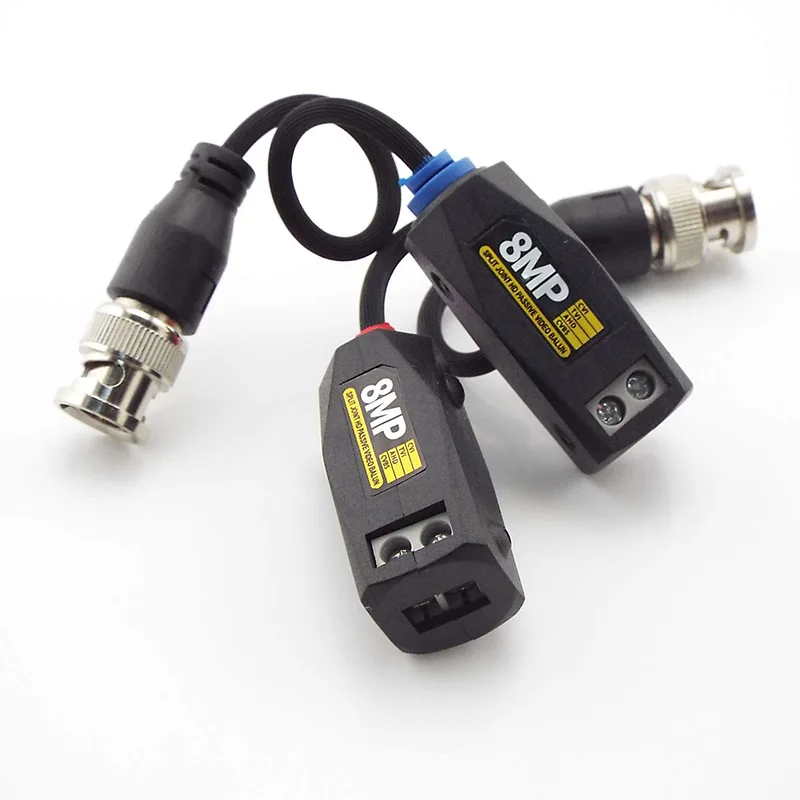8MP AHD/HD-CVI/TVI الملتوية BNC CCTV فيديو Balun محول سلبي أجهزة الإرسال والاستقبال BNC UTP فيديو Balun الارسال للكاميرات السوداء