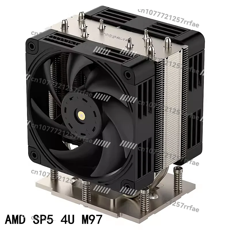 New AMD SP5CPU Server Cooler 4U Tower Dual Fan 5 Heat Pipe Silent Air Cooling