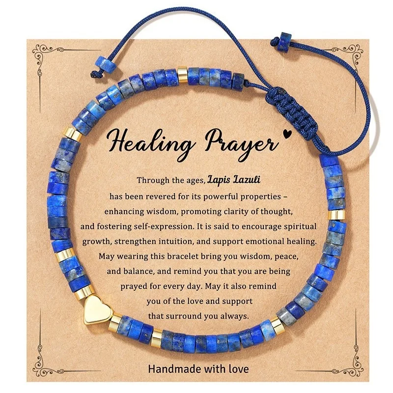 Amazon cross-border new product love bracelet women's fashion gift with card hand-woven powder crystal bracelet women