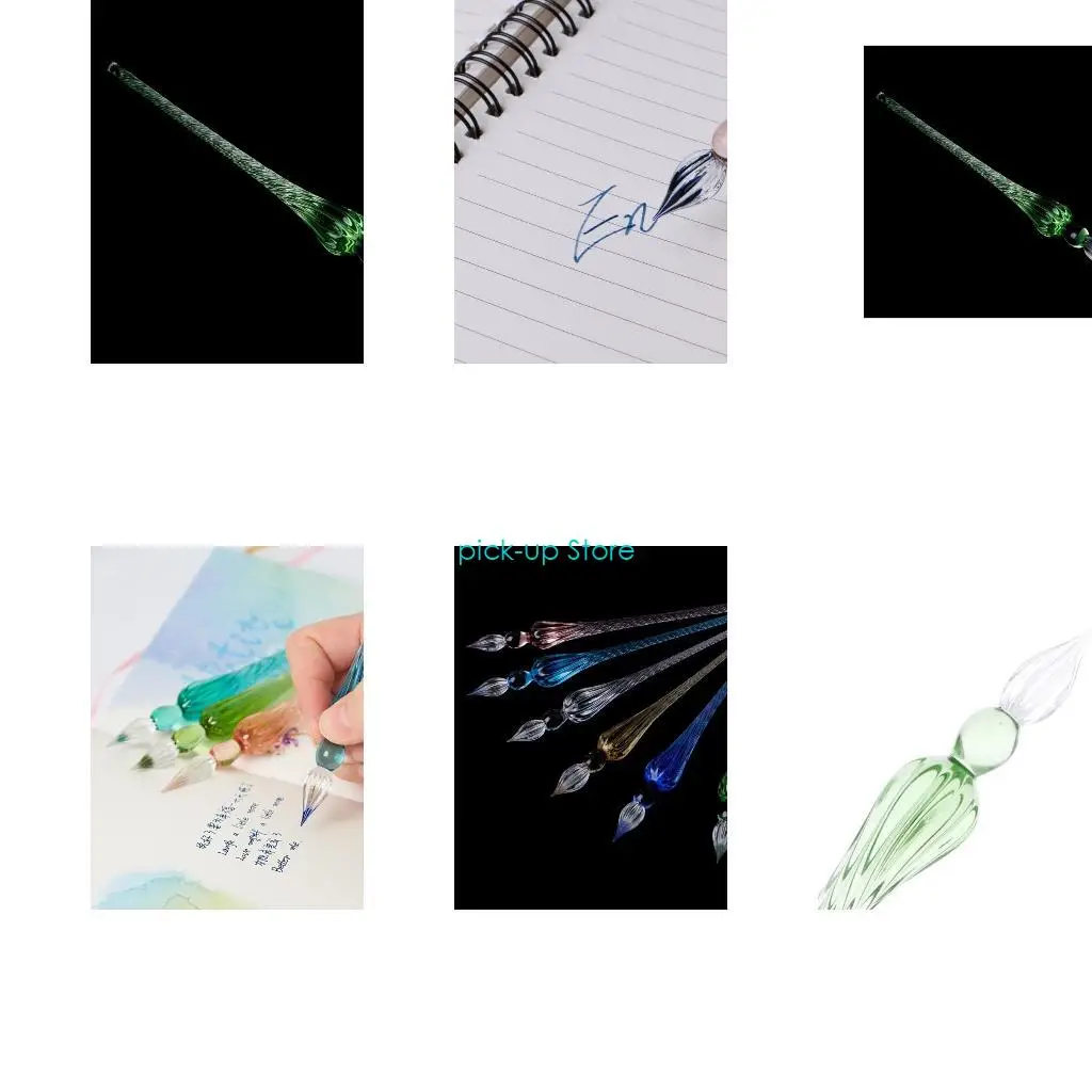 

Q5WA Vintage Glass Dip Dipping Pen Filling Fountain Pens With Gift Box