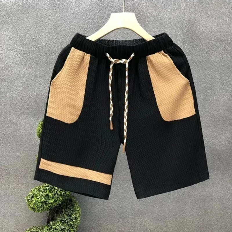 2026 New Men's American Style Color Block Shorts Casual Summer Lightweight 5 Inch Inseam Above Knee Pants Streetwear Beachwear