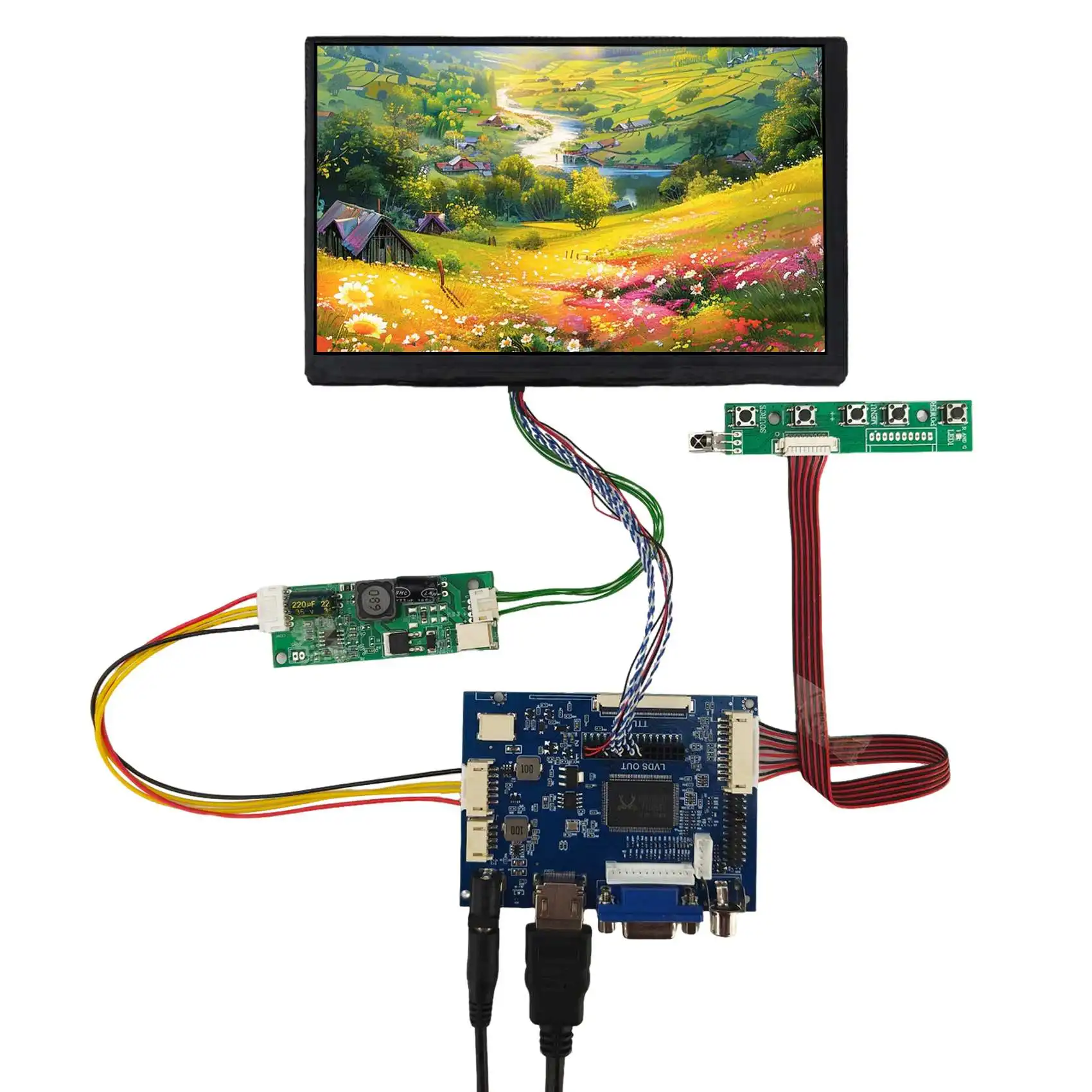 

7-дюймовый IPS LCD-дисплей N070ICG-L21 1280x800 с платой VGA AV VS-TY2662-V1