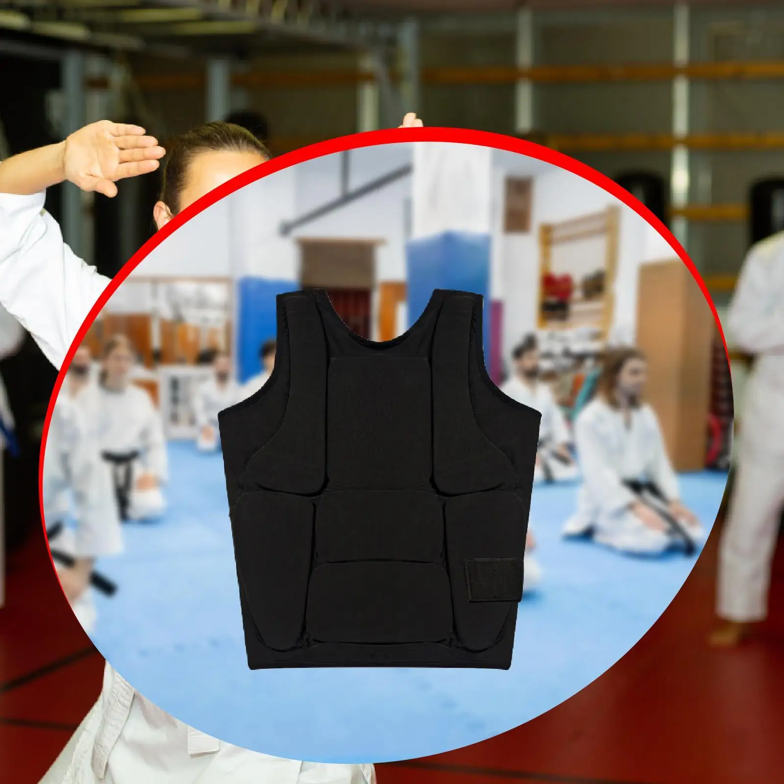 

Karate Chest Guard Vest Practical Wear Resistant Protective Gear Rib for Boxing Sparring Training Sanda Grappling
