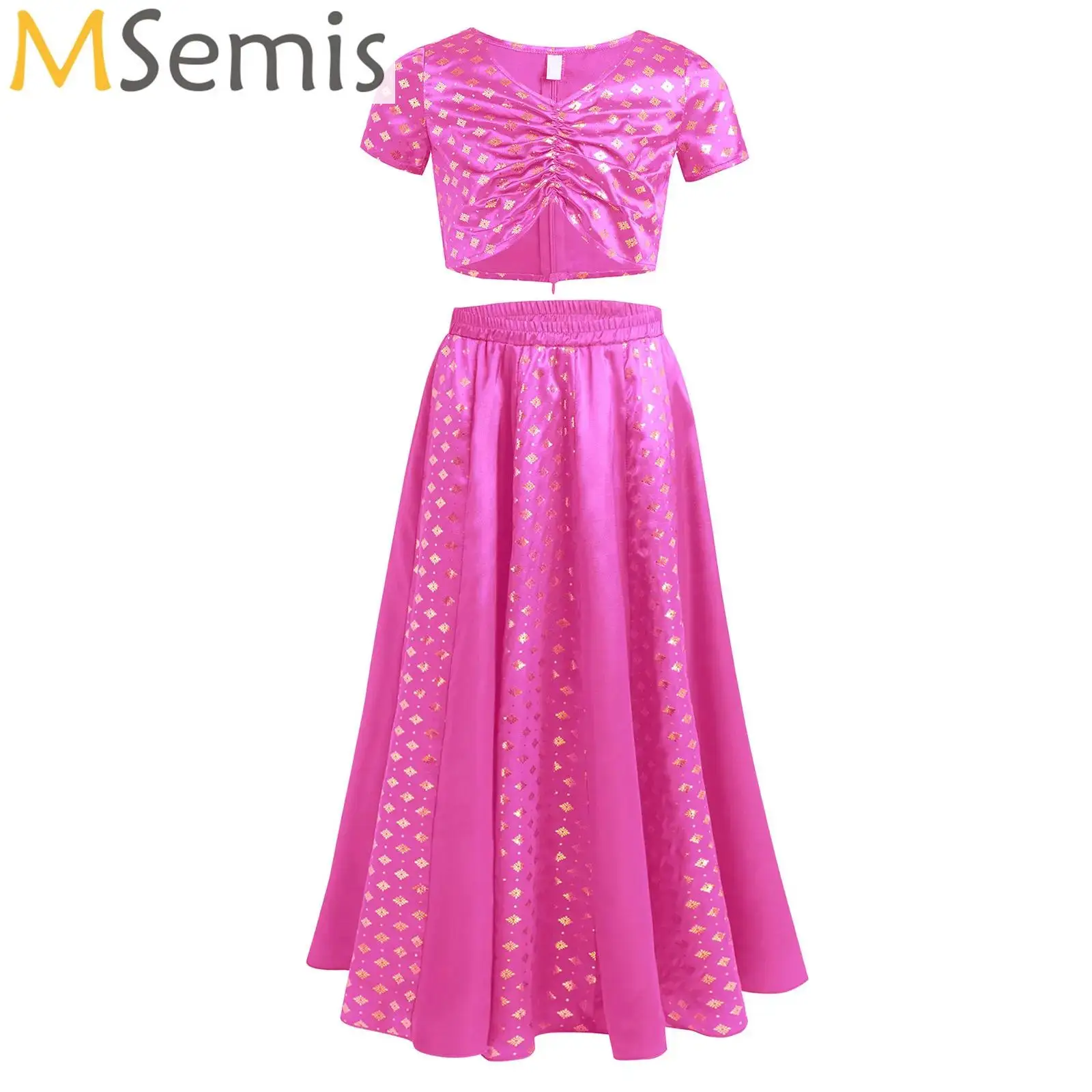 

New Kids Belly Dance Costume Set Oriental Indian Dancing Costumes Belly Dance Wear Dress Indian Princess Clothes for Girls