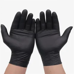 10/5/1Pc Black Gloves Disposable Latex Free Powder-Free Exam Glove Size Small Medium Large X-Large Nitrile Vinyl Hand Cover S XL