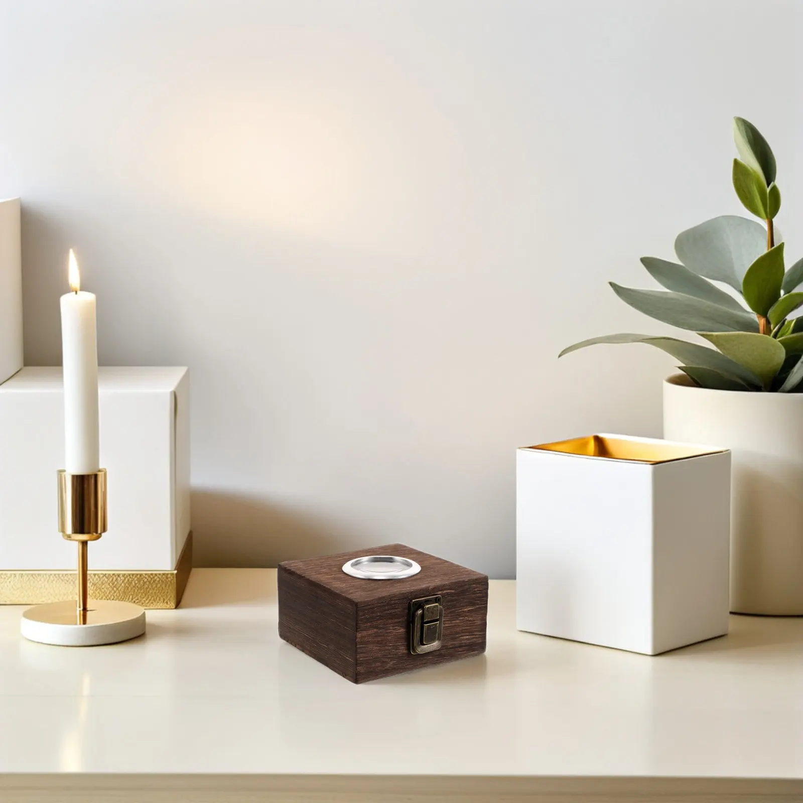 Lighter Storage Container Wood Case Wooden Holder Boxes with Lids Decorative Cover Lighters