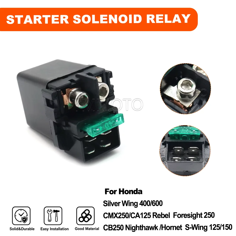 Motorcycle Starter Solenoid Relay For Honda Silver Wing 400 600 Foresight 250 CA125 CMX250 Rebel CB250 Nighthawk S-Wing 125/150