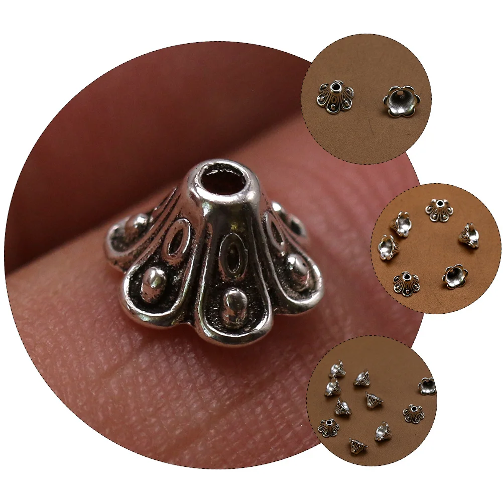 

100Pcs DIY Alloy Pendant Charm Lily Bead Caps Jewelry Making Accessories for Bracelet Earrings Necklace Alloy Pendant Charm